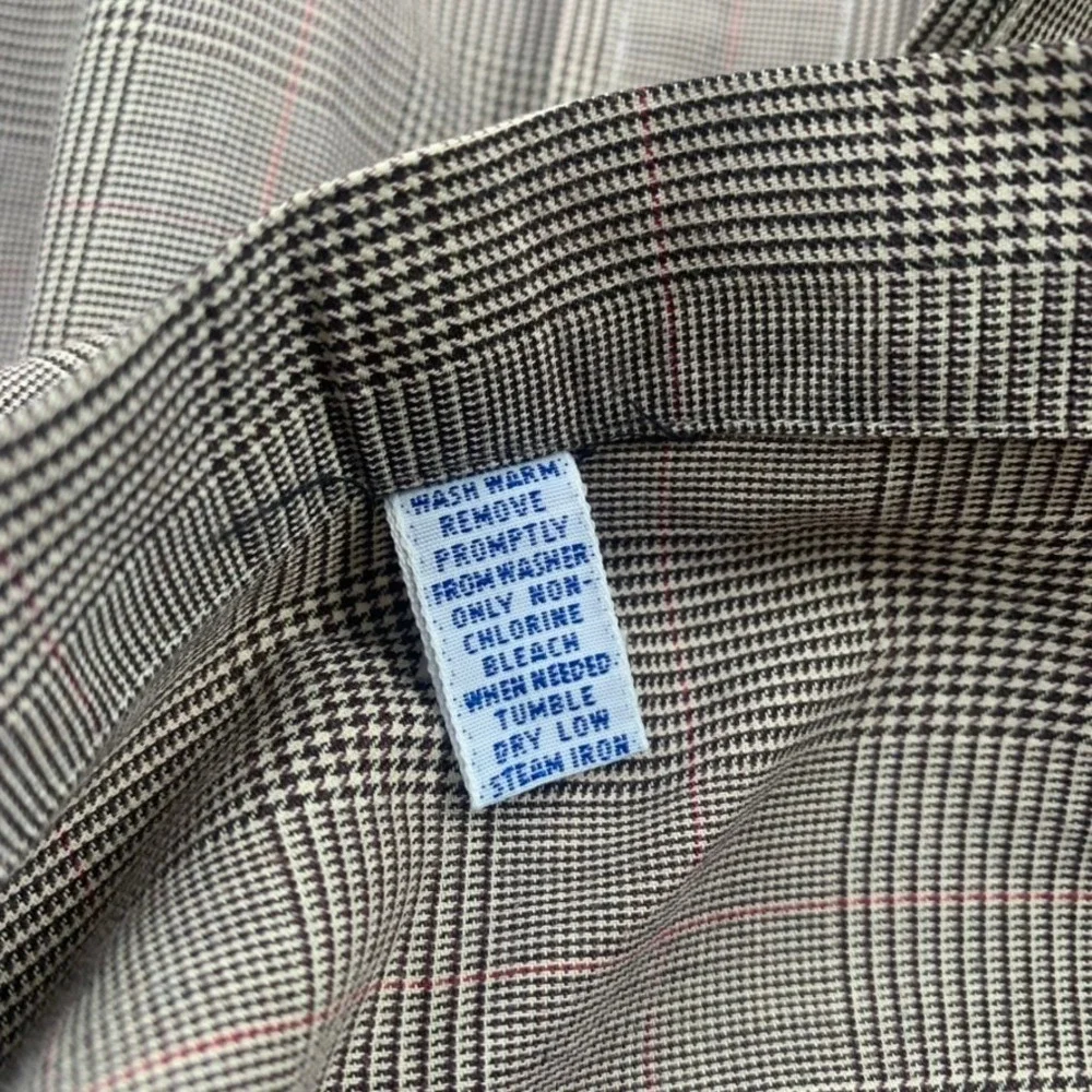 Polo Ralph Lauren Yarmouth Shirt Mens 17-34 Brown Glen Plaid Cotton Logo READ - Picture 5 of 9